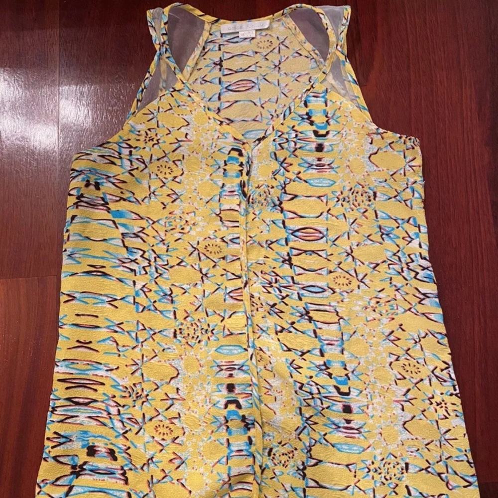 Cooper and Ella top yellow print XS